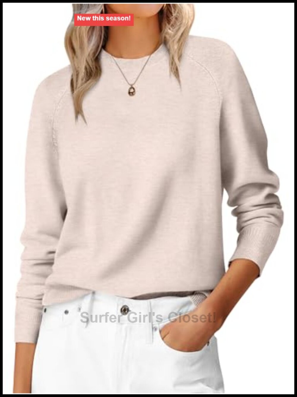 Women's Long Sleeve Crew Neck Lightweight Pullover Sweater